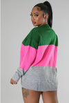 Fuzzy Moments Colorblock Sweater