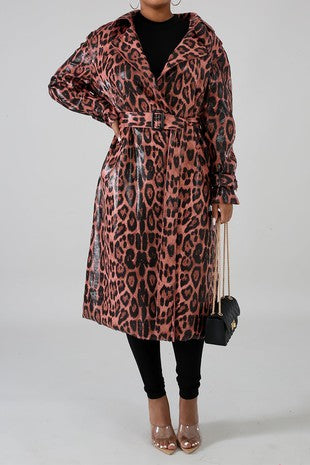 Leopard Print Trench