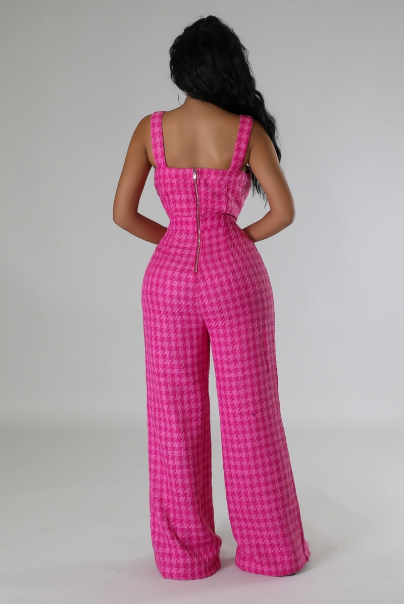 Malibu Girl Houndstooth Jumpsuit