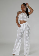 Rosette Mesh Pant Set