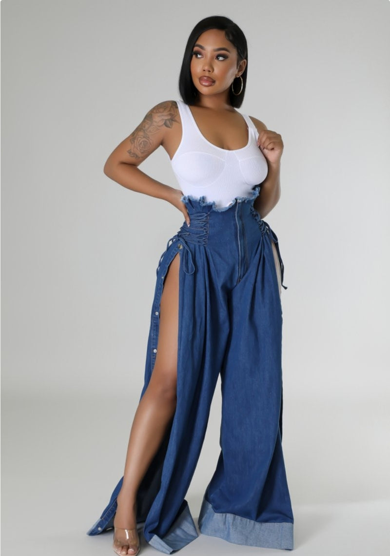 Deep Dusk Hi Waist Corset Denim