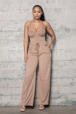 Bustier Bodysuit Wide Leg Pant Set