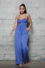 Bustier Bodysuit Wide Leg Pant Set