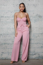 Bustier Bodysuit Wide Leg Pant Set