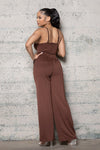 Bustier Bodysuit Wide Leg Pant Set