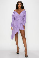 Unbalanced Cotton Poplin Mini