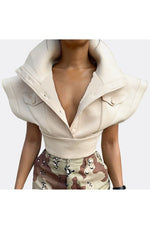 Exaggerated Collar Crop Top