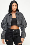 Wave Crop Denim Jacket