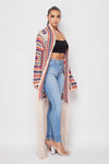Crochet Beltless Fringe Cardigan