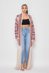 Crochet Beltless Fringe Cardigan