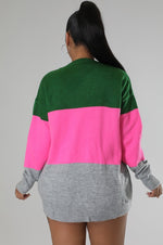 Fuzzy Moments Colorblock Sweater