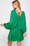 Washed Satin Shirred Mini Dress