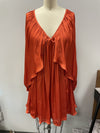 Washed Satin Shirred Mini Dress