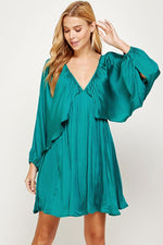 Washed Satin Shirred Mini Dress
